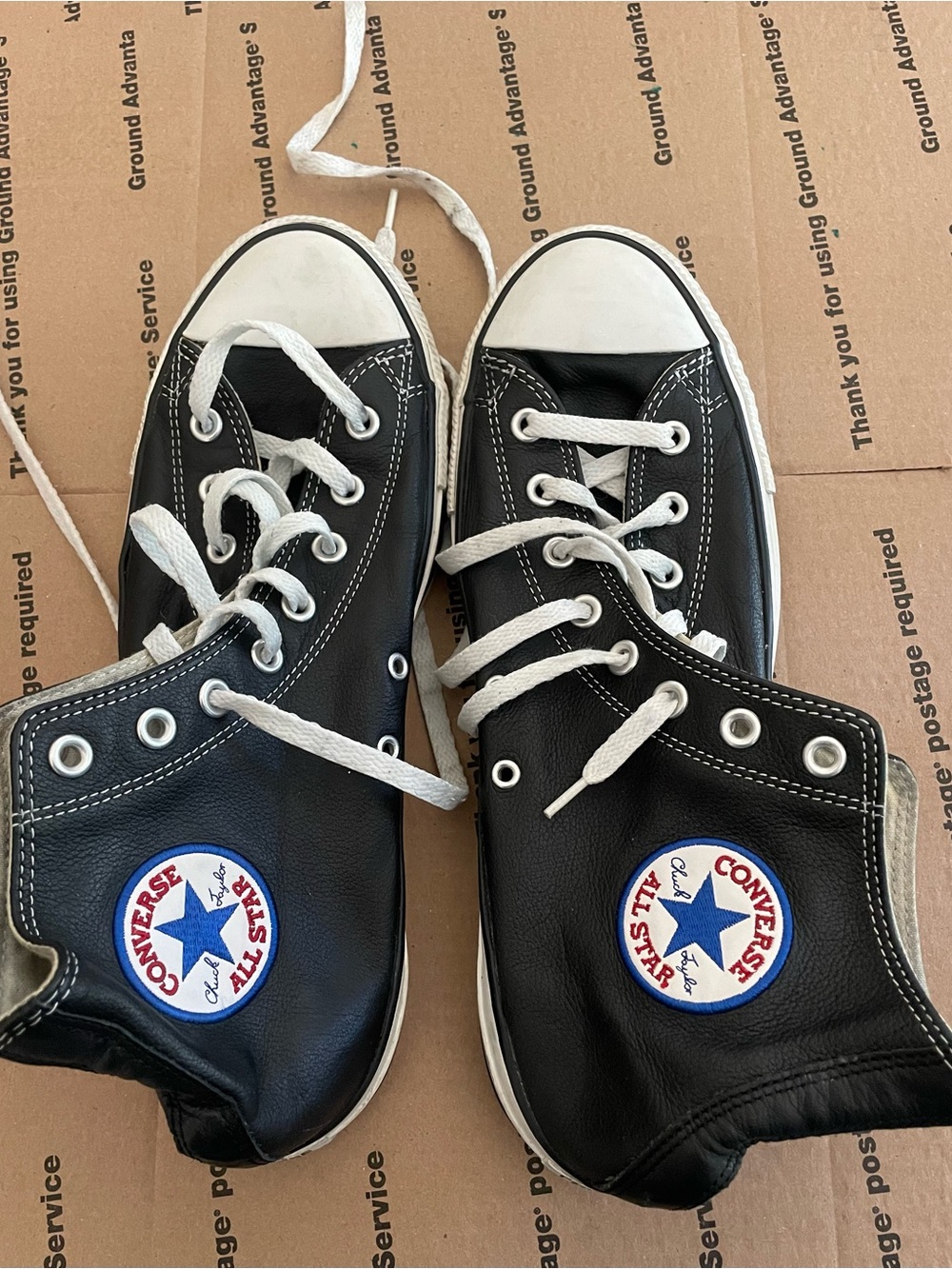 Converse Black Leather Chuck Taylor All Star High-Top Sneakers